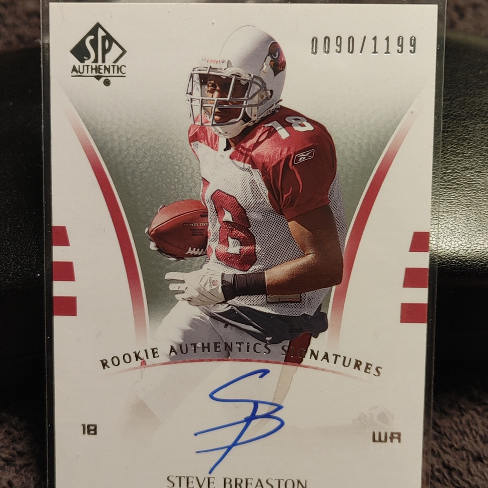 Steve Breaston AUTOGRAPH ROOKIE CARD #0090/1199 SP AUTHENTIC NFL